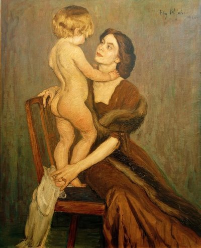 Dame med barn av Fritz Rhein