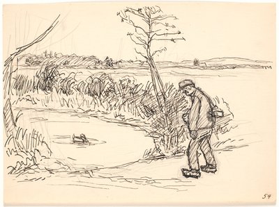 Bonden ved den islagte innsjøen av Fritz Syberg