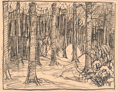 Dypt inne i skogen krysset stiene... av Fritz Syberg