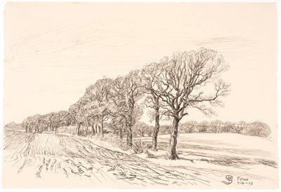 Landskap med eiketrær. Føns av Fritz Syberg