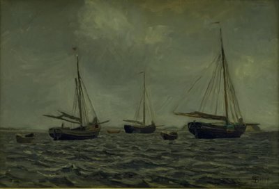 Skip ved anker av Fritz Syberg