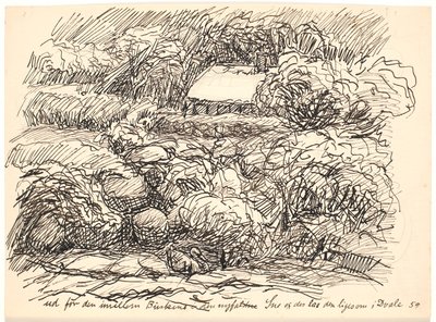 Utover den mellom buskene... av Fritz Syberg