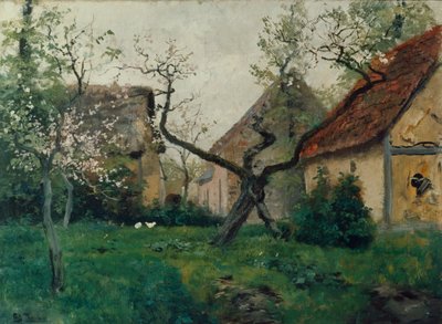 Epletre i blomst av Fritz Thaulow