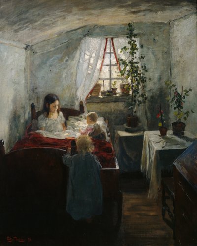 Interiør med barn av Fritz Thaulow