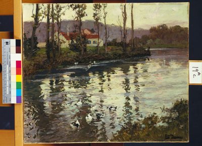 Elvelandskap med ender av Frits Thaulow