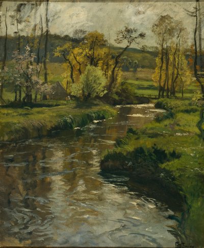 Elv i Normandie, ca. 1896 (maleri) av Fritz Thaulow