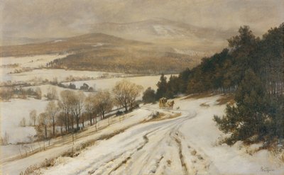 Taunus-fjellene om vinteren, før 1900 (olje på lerret) av Fritz Wucherer