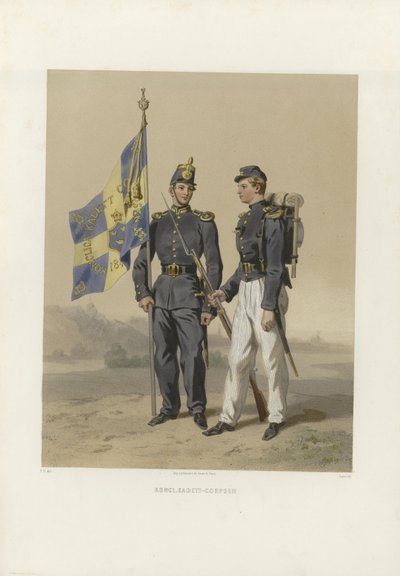 Illustrasjon hentet fra boken svenske og norske hærer, og flåtene i sin nåværende uniform av Dardel, Fritz von og utgitt av Bonnier (se, 1863) av Fritz von Dardel
