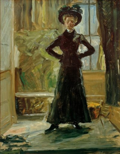 Portrett av datteren i svart kostyme av Fritz von Uhde