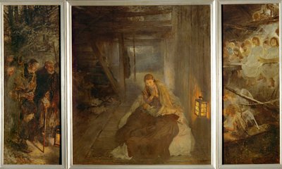 Den hellige natt. Hellige natt. Triptykk, venstre av Fritz von Uhde