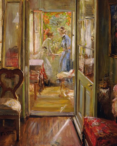 Kunstnerens døtre i våpenhuset av Fritz von Uhde