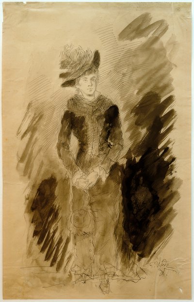 Ung kvinne (portrett av forloveden Amalie Endres) av Fritz von Uhde