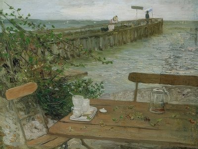 Landingsbrygge ved Starnbergsjøen. Rundt 1896 av Fritz von Uhde