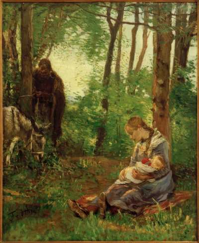 Hvil i skogen (hvil på flukt) av Fritz von Uhde