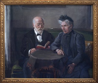 Senator Gustav Hertz og hans kone. Maleri av Fritz von Uhde (1848-1911), olje på lerret av Fritz von Uhde