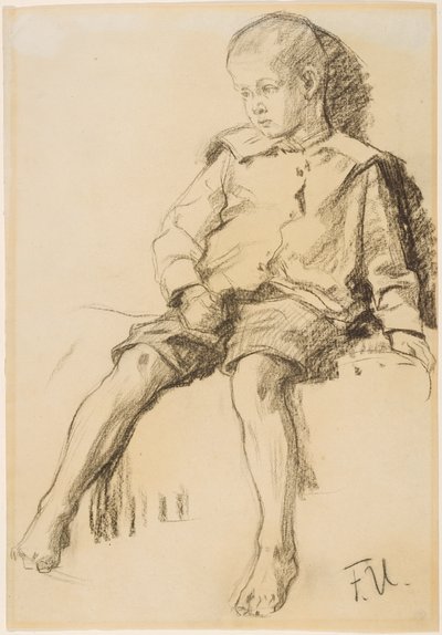 Sittende gutt med bare bein av Fritz von Uhde