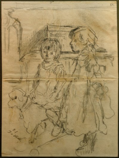 Forarbeid til "barnehage" av Fritz von Uhde