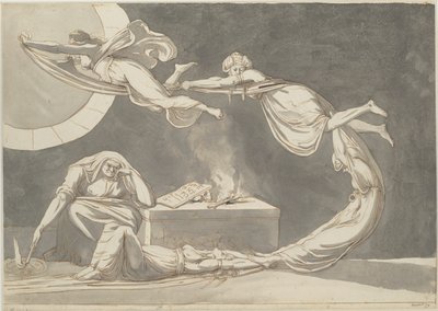 Trollingscene med en heks ved alteret, 1779. av Füssli
