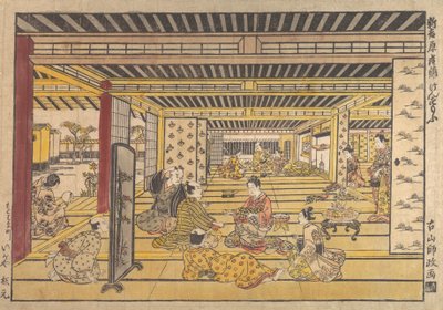 A Game of Hand Sumo i New Yoshiwara, ca. 1740. av Furuyama Moromasa