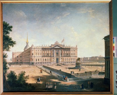 Utsikt over Michael Palace og tilkoblingsplassen i St. Petersburg. Maleri av Fjodor Yakovlevich Alexeev (1753-1824). Olje på lerret av Fyodor Yakovlevich Alexeev