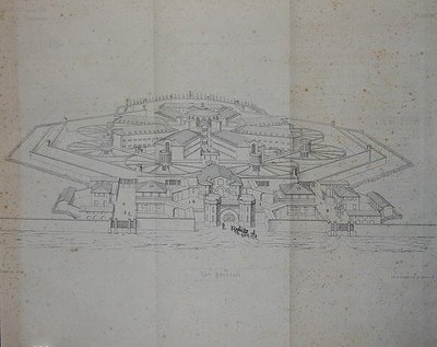 Design for et mobilfengsel for 585 fanger av G.A. Blouet