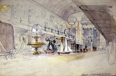 Interiør av Regent Street Polytechnic, ca. 1847 (akvarell på papir) av G.F. Sargent