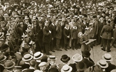 Kaisers proklamasjon om krig blir lest opp, Berlin, Tyskland, 4. august 1914 av GPA
