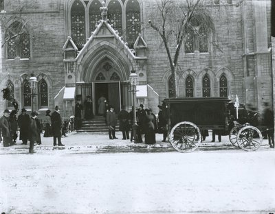 Mrs Gilberts begravelse, Bloomingdale Reformed Dutch Church, New York City av G.P. Hall und Sohn