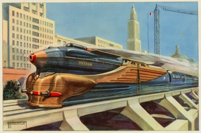 The Railroads of Tomorrow (farge litho) av G.P. Micklewright