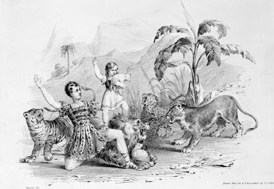 Isaac van Amburgh som temmer Leon av G. E. Madeley