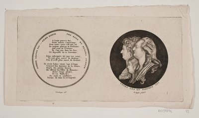 Medaljong med portretter av Louis XVI, hans dronning og sønn av G. N. Angelo