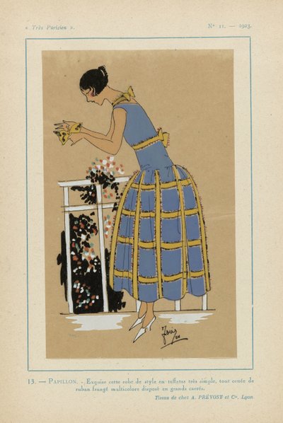 Meget parisisk 1923 No 11: 13.- BUTTERFLY. - Utsøkt denne stilige kjolen... av G P. Joumard
