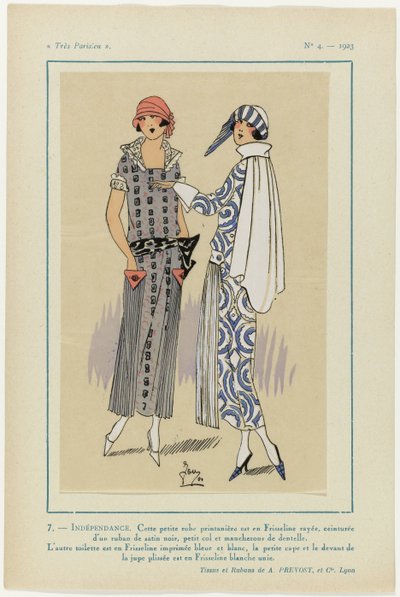 Meget parisisk, 1923, nr. 4: 7- UAVHENGIGHET. Denne lille kjolen... av G P. Joumard