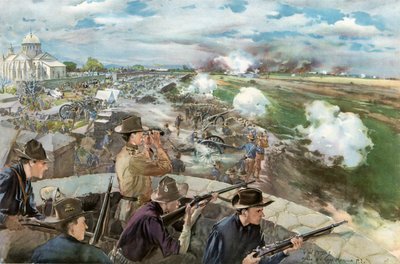 Slaget før Caloocan, 10. februar 1899 - Utsikt fra den kinesiske kirken av G. W. Peters