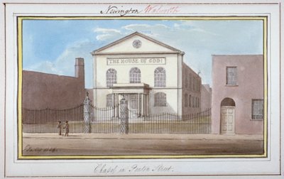 Utsikt over kapellet i Penton Street, Southwark, London, 1825 av G Yates