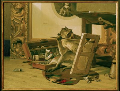 Kritiker, maleri av Gabriel von Max av Gabriel Cornelius Ritter von Max