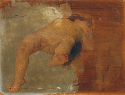 Tilbakelent putto av Gabriel Ferrier