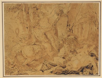 Festival til hagenes gud (Bacchanal med en nymfe båret av en kentaur som kroner en herme) av Gabriel Francois Doyen