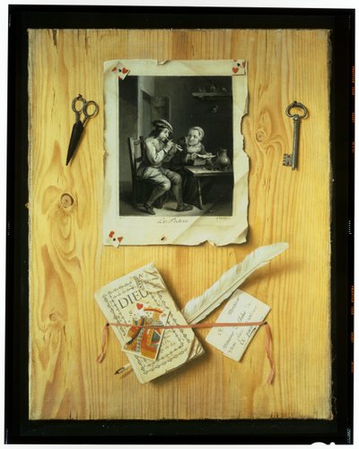 Trompe I'Oeil Stilleben av Gabriel Gresly