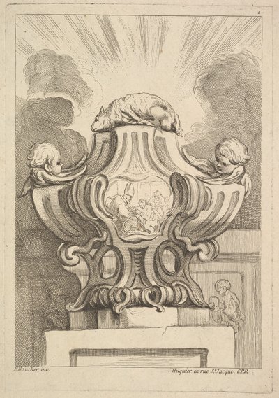Design for en urne, 1725-72. av Gabriel Huquier