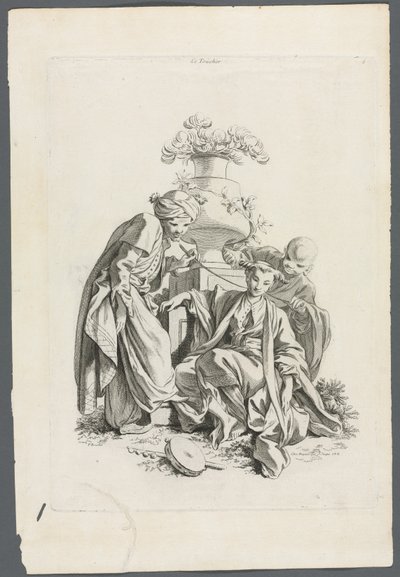 The Senses: Touch after Boucher, 1700-tallet. av Gabriel Huquier