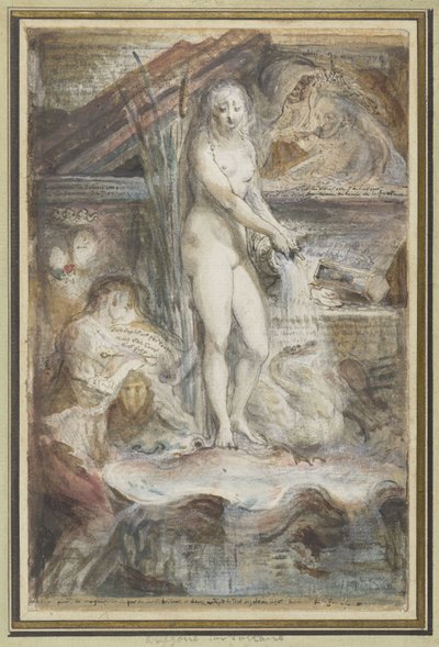 Allegori om Voltaires død av Gabriel Jacques de Saint Aubin