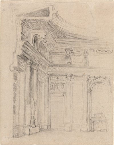 Hjørne av en salong av Gabriel Jacques de Saint Aubin