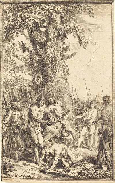 Heroisk handling av en far som ofrer for sin sønn av Gabriel Jacques de Saint Aubin