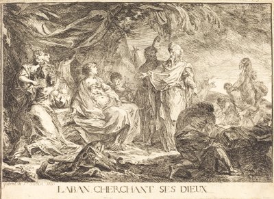 Laban søker sine guder av Gabriel Jacques de Saint Aubin
