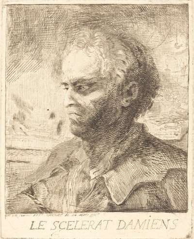 Damiens er en kriminell av Gabriel Jacques de Saint Aubin
