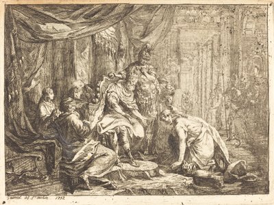 Forsoning mellom Absalom og David av Gabriel Jacques de Saint Aubin