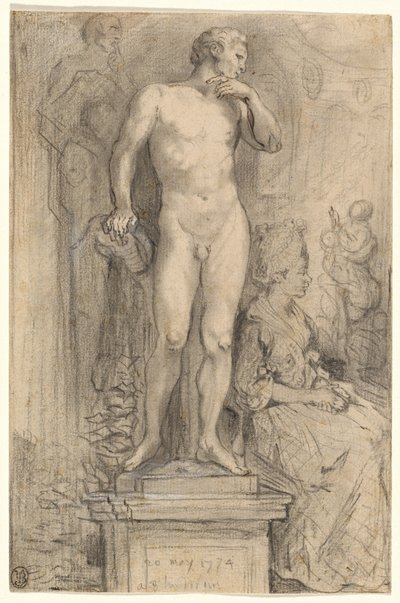Rendezvous i Palais Royal av Gabriel Jacques de Saint Aubin