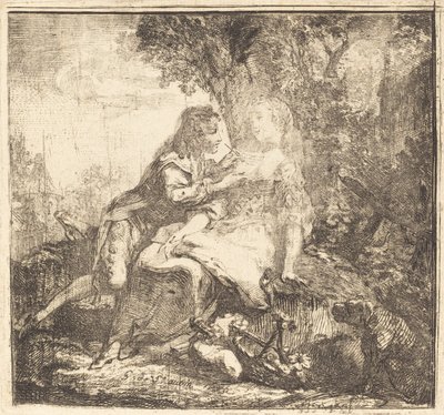 De to elskerne av Gabriel Jacques de Saint Aubin