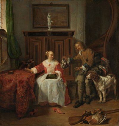 Jegerens nåtid, ca. 1658-61 av Gabriel Metsu